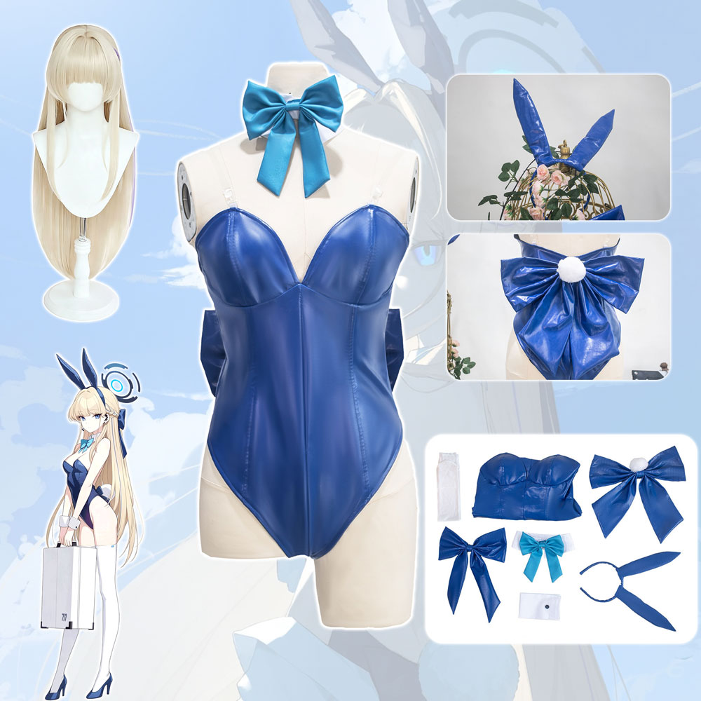 Halloween Costume Kids - ゲーム『ブルーアーカイブ』バニーガール アスマ・トキ コスプレ衣装 セクシーで可愛い女性用ロールプレイ ファンタジア衣装 ハロウィンパーティー用変装スーツ
