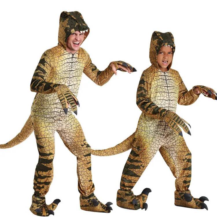Halloween Costume Kids - 恐竜ティラノサウルス子供用コスチューム大人男の子用ハロウィンコスプレ衣装恐竜ごっこ遊びパーティーロールプレイドレスアップ衣装