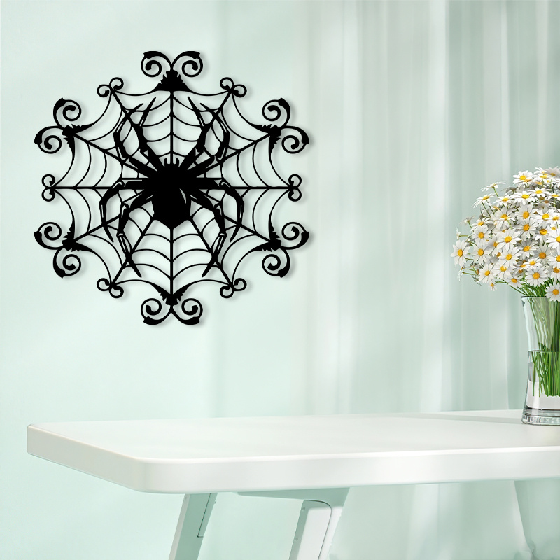 1ヴィンテージスパイダーウェブメタルウォールデコレーション、 - Spider Web Halloween Decoration のレビューと価格