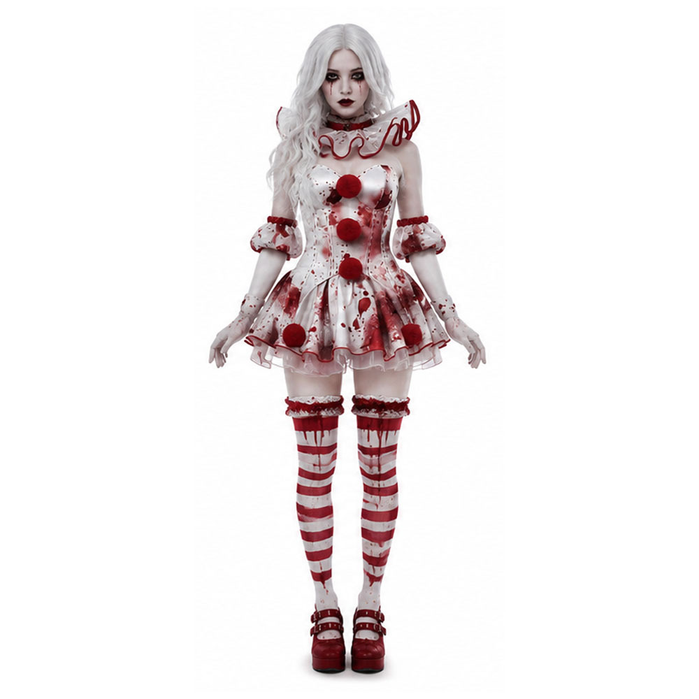 新しいハロウィンコスプレコスチューム ダーククラウンガール  - Halloween Costume Kids のレビューと価格