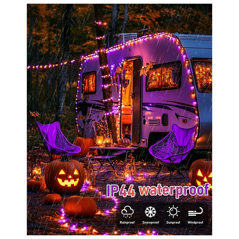 DT16 ソーラーハロウィンストリングライト、8つのモード、 - Halloween Led String Lights Orange のレビューと価格