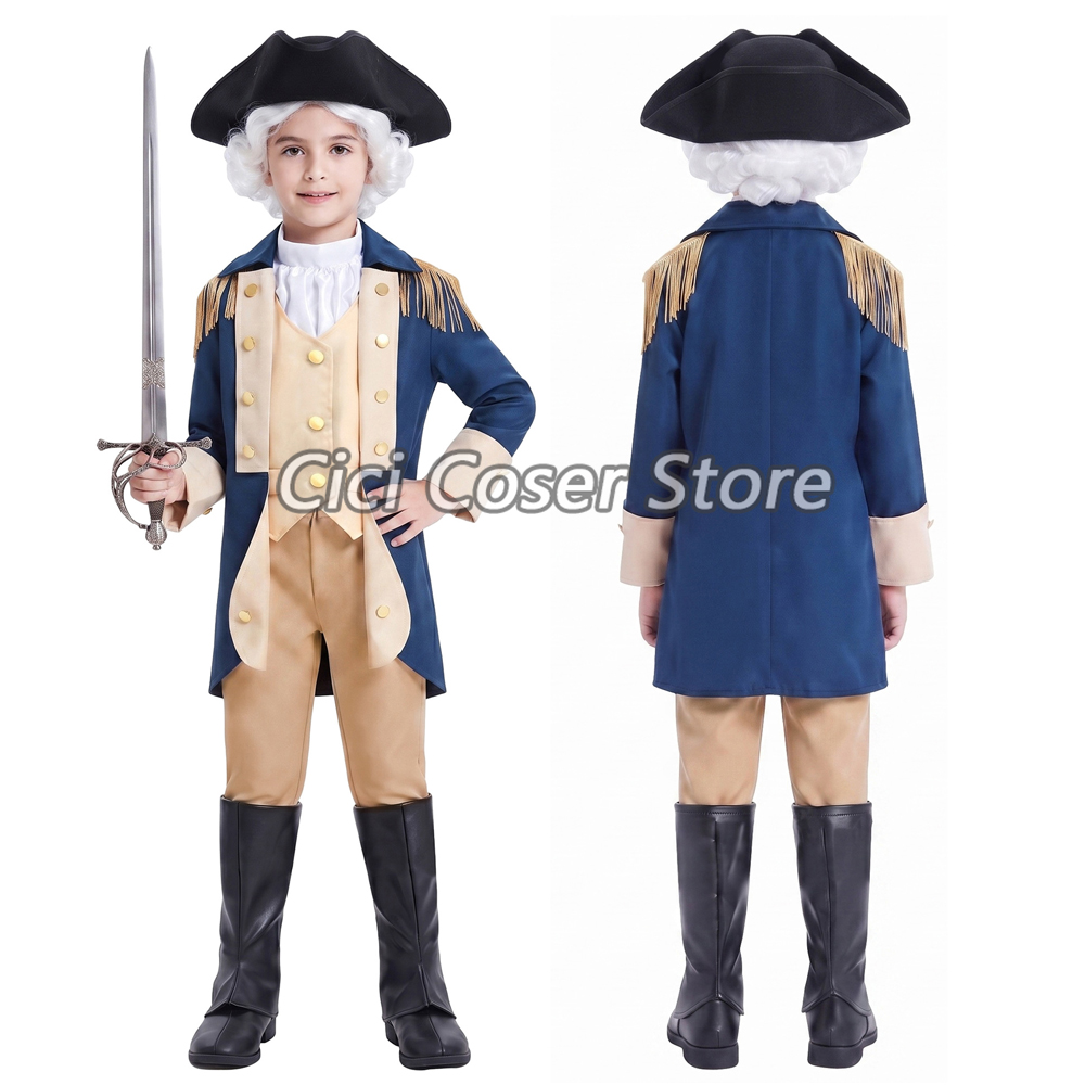 子供用、ジョージ・ワシントンのコロニアル時代の軍服コスチュー - Halloween Costume Kids のレビューと価格