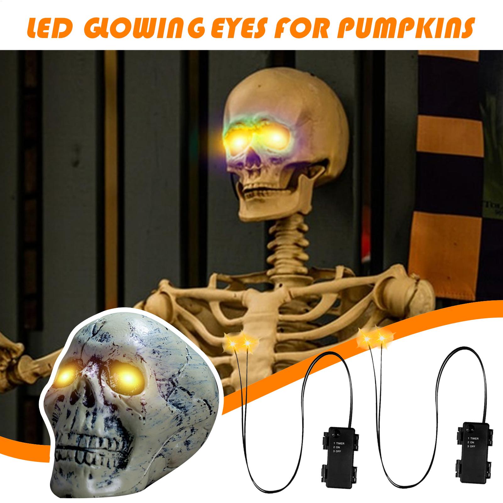 1個 光る目 ハロウィン ライトアップアイ スカル用 タイマ - Halloween Pumpkin Decor Led のレビューと価格