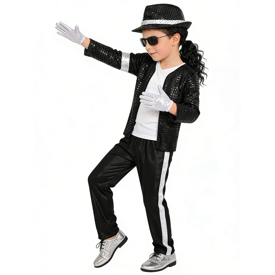 マイケル・ジャクソンの子供用衣装、ハロウィーン、コスプレ、誕 - Halloween Costume Kids のレビューと価格
