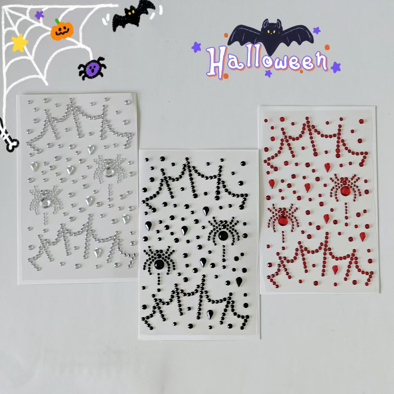 ハロウィンステッカーパーティーステージフェイスメイクグリッタ - Halloween Party Supplies のレビューと価格