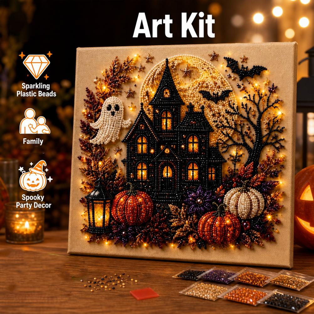 ハロウィンゴースト＆パンプキン3DパールアートDIYキット（ - Pumpkin Lantern Halloween のレビューと価格