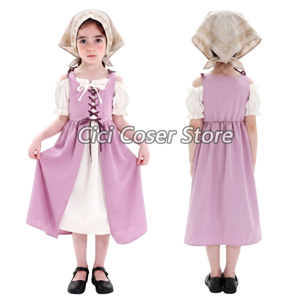 子供用 中世風コスチューム 女の子向け ヴィンテージ風牧歌的 - Halloween Costume Kids のレビューと価格