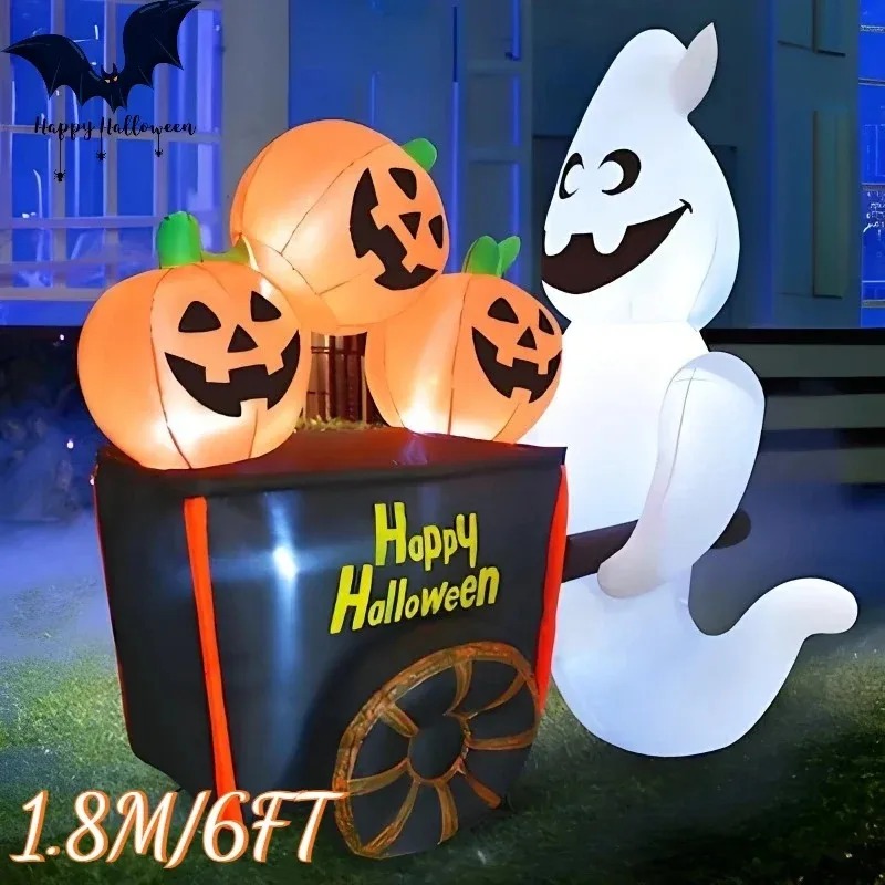 6フィート ハロウィン 屋外 ホリデーデコレーション インフ - Halloween Pumpkin Decor Led のレビューと価格