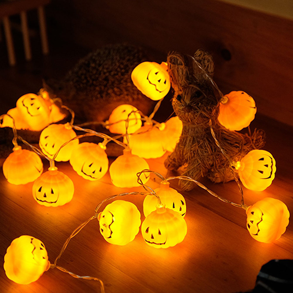 ハロウィン 3D カボチャ LED ストリングライト 1 メ - Halloween Led String Lights Orange のレビューと価格