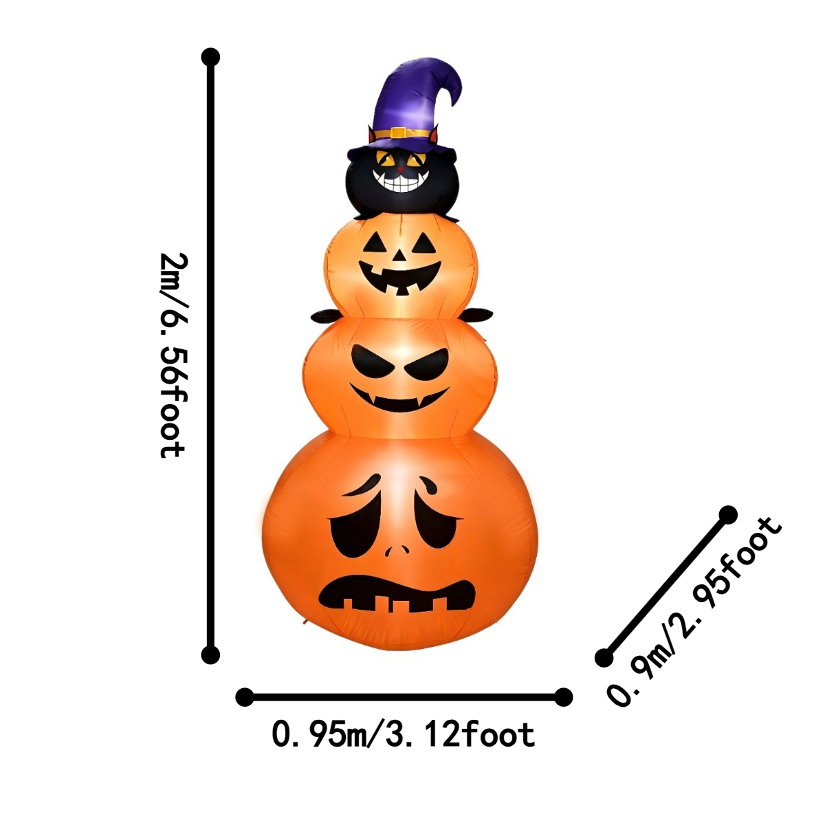 屋外のホリデーデコレーション ハロウィン用インフレータブル  - Halloween Pumpkin Decor Led のレビューと価格