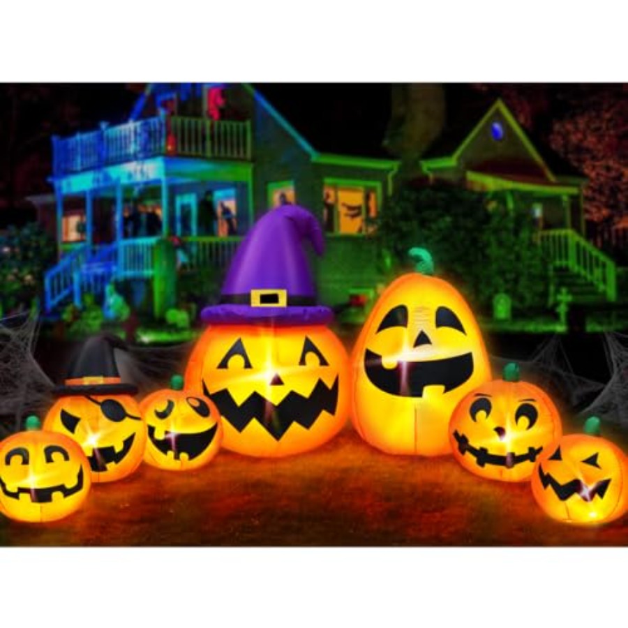 屋外用ハロウィーン装飾品、空気で膨らませるタイプのカボチャ、 - Halloween Pumpkin Decor Led のレビューと価格