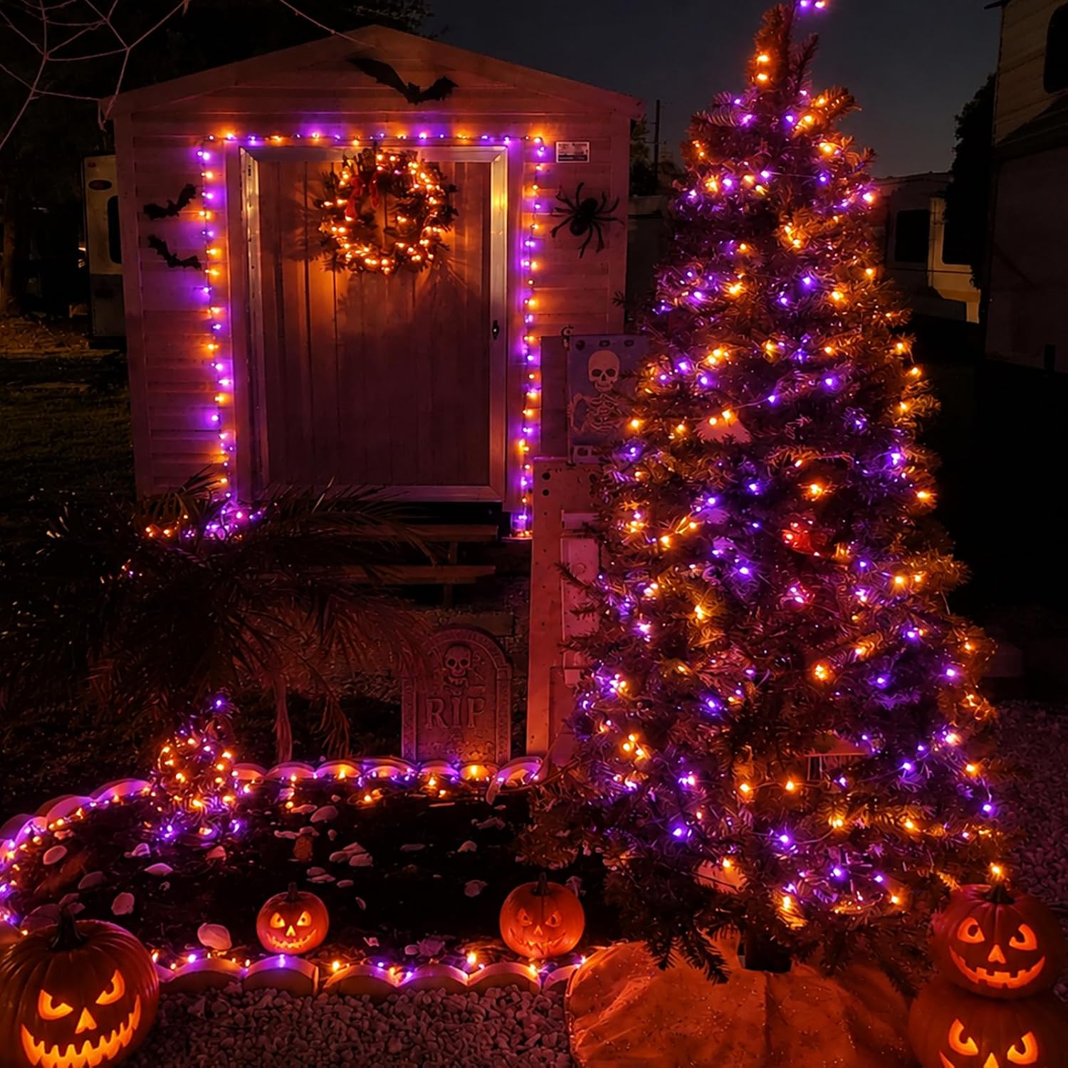 ハロウィンソーラー銅線ストリングライト屋外防水オレンジパープ - Halloween Led String Lights Orange のレビューと価格