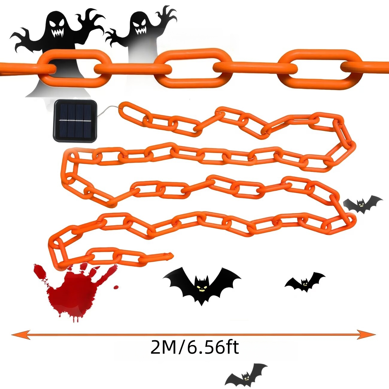 78.74インチ ハロウィン屋外ソーラーチェーンライト 防水 - Halloween Led String Lights Orange のレビューと価格