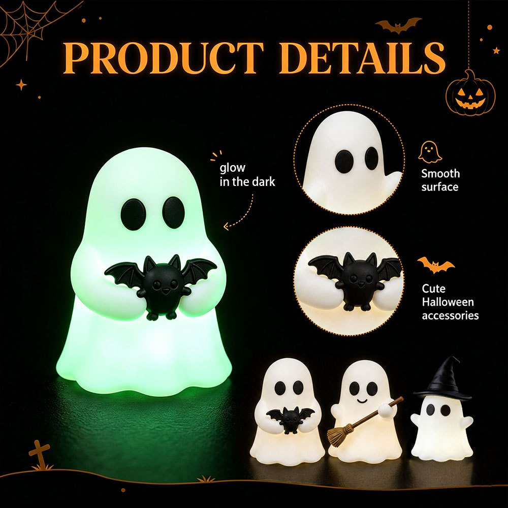 6個入り、光るミニ幽霊の置物。電池不要。ハロウィーンパーティ - Pumpkin Lantern Halloween のレビューと価格