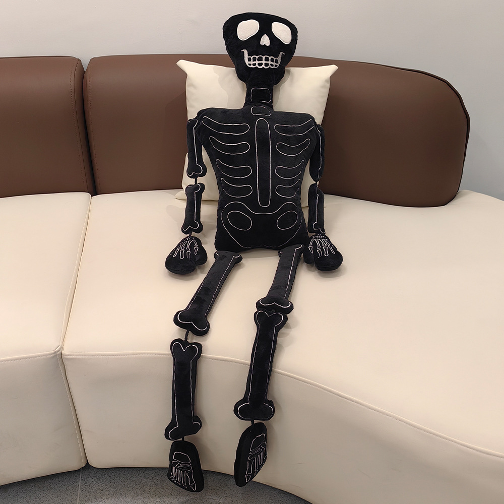 ハロウィン スケルトンぬいぐるみ 白い骨の詰め物入りスカル  - Halloween Skeleton Decoration のレビューと価格
